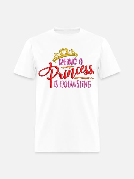 Princess Exhaustion Crown Embroidered Effect - Men's T-Shirt - white