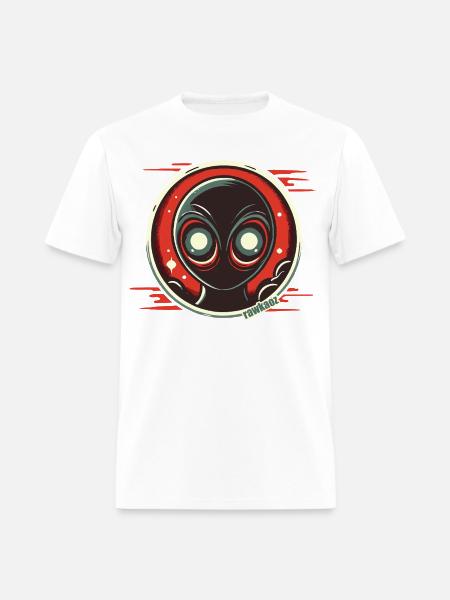 Cosmic Alien Face Illustration - Men's T-Shirt - white