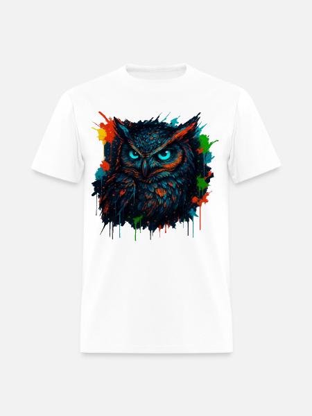 Owl Neon Splash - Men's T-Shirt - white