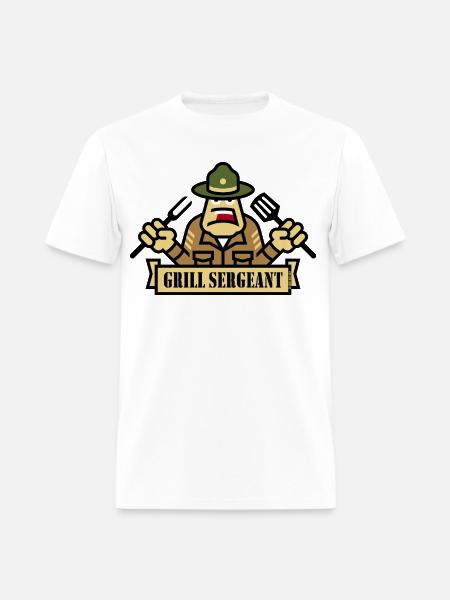 Grill Sergeant (Grilling / BBQ / Barbecue) - Men's T-Shirt - white