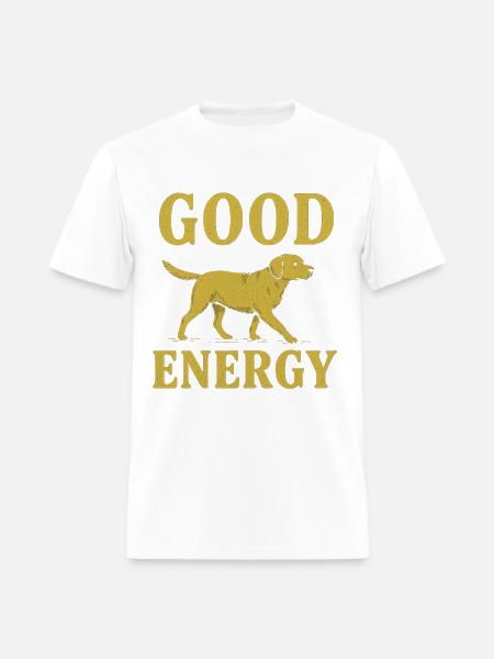 Good Energy Dog Illustration - Men's T-Shirt - white