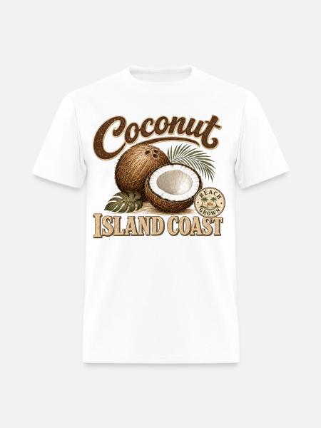 Coconut Island Coast Design - Men's T-Shirt - white