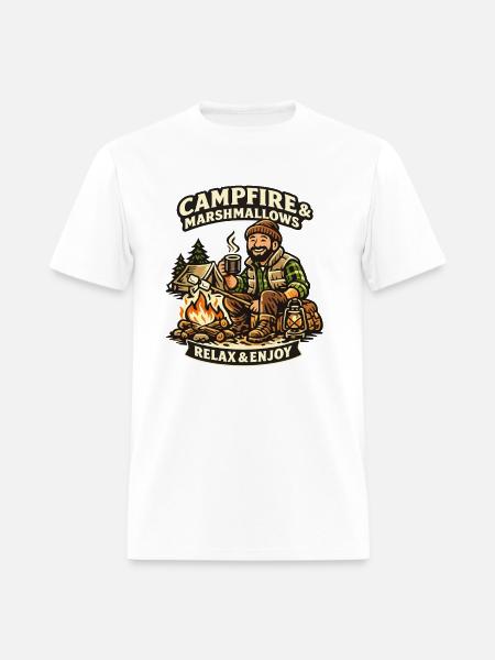 Campfire & Marshmallows Cozy Tee - Men's T-Shirt - white