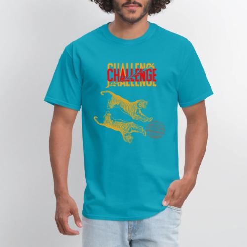 Double tiger fashion, jungle feline animals. - Men's T-Shirt