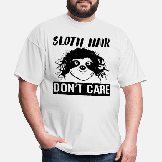 Sloth Hair Don t Care Funny Messy Hair Rock Star F' Men's T-Shirt |  Spreadshirt