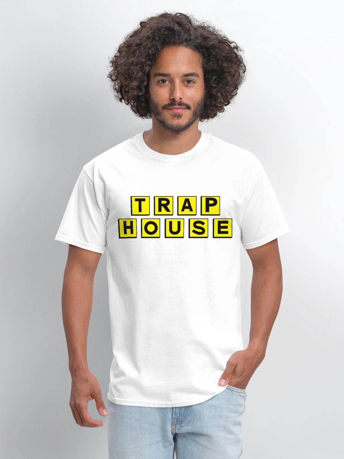 Trap House - Men's T-Shirt - white - Front - Jose (178cm)