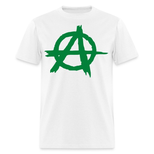 Anarchy Symbol Graffiti (green version) - Men's T-Shirt
