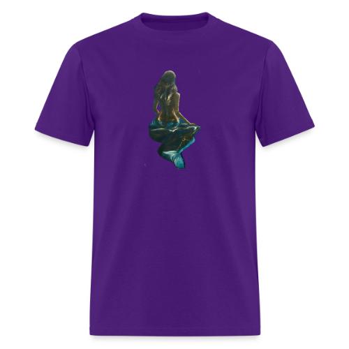 Midnight Mermaid on a rock - Men's T-Shirt