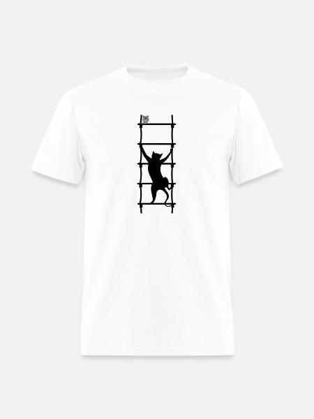 A Cat Climbs - Men's T-Shirt - white