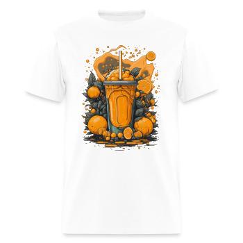 orange juice bubble - Men's T-Shirt - white - Front - Jose (178cm)