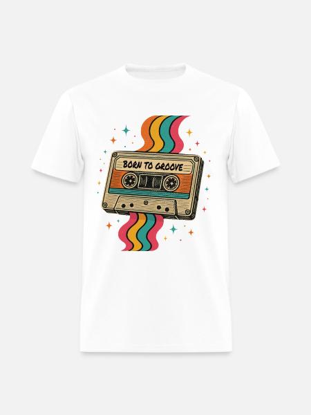 Vintage Boho Cassette Tape Design - Men's T-Shirt - white