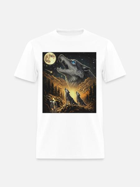 Moon Moonlight Howl Wolves Night - Men's T-Shirt - white