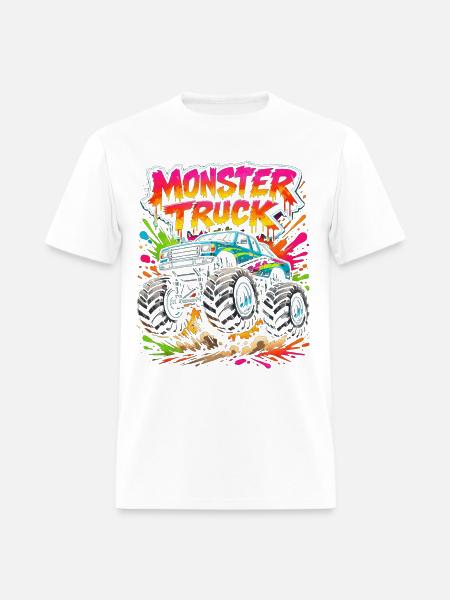 Monster Truck Neon Splash - Men's T-Shirt - white