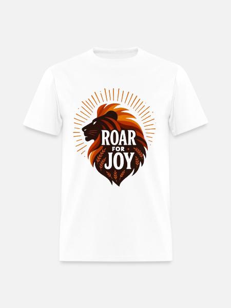 Roar for Joy Lion Emblem - Men's T-Shirt - white
