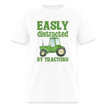 easy distracted by tractors - Men's T-Shirt - white - Front - Jose (178cm)