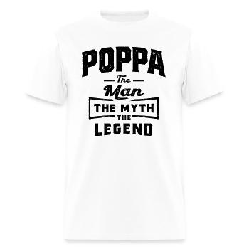 Grandparents - Poppa Man Myth Legend - Men's T-Shirt - white - Front - Jose (178cm)