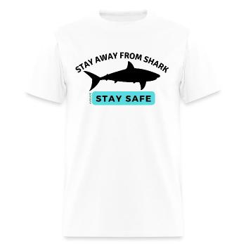 stay away from shark - Men's T-Shirt - white - Front - Jose (178cm)