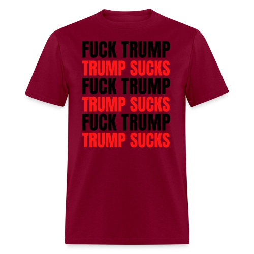 Fuck Trump, Trump Sucks (black and red) - Men's T-Shirt