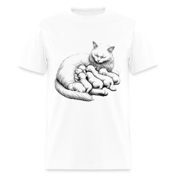 Breastfeeding Mother Cat - Men's T-Shirt - white - Front - Jose (178cm)