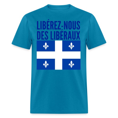 LIBÉREZ-NOUS DES LIBÉRAUX, Drapeau du Québec - Men's T-Shirt