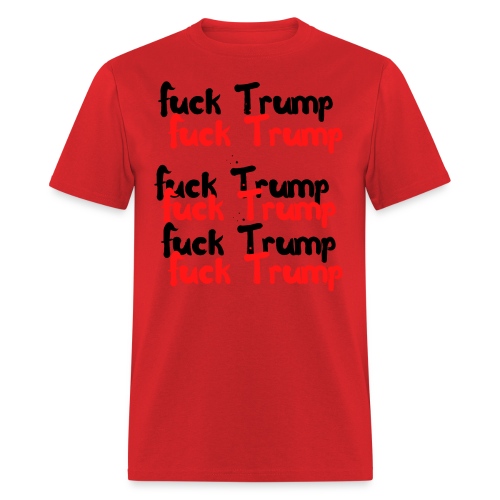 Fuck Trump 6 times (Black & Red version) - Men's T-Shirt
