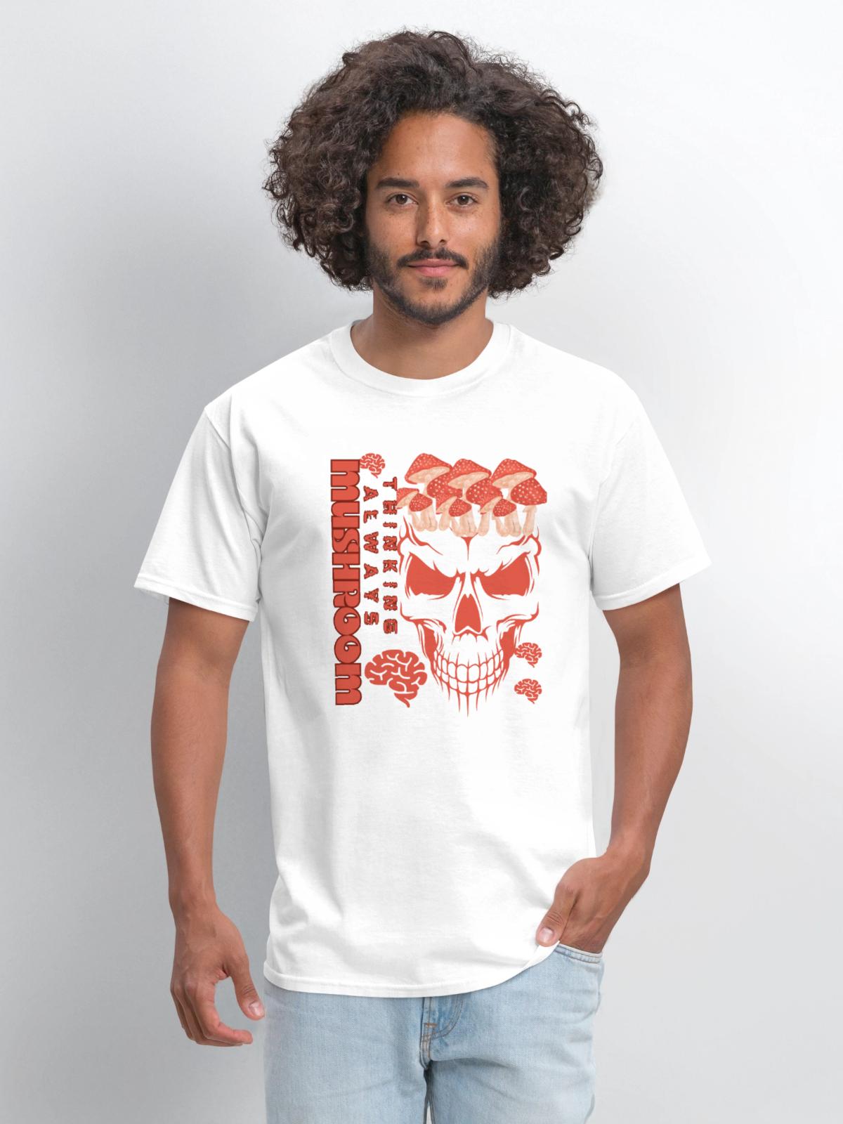 Thinking always mushrooms - Men's T-Shirt - white - Front - Jose (178cm)