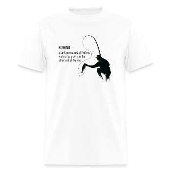 pêche à une secousse - chemise appât drôle - T-shirt Homme - blanc - Devant - Jose (178cm)