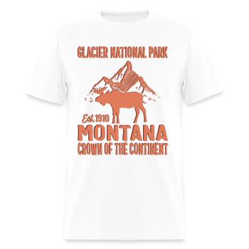 Chemise du parc national des Glaciers, Glacier National - T-shirt Homme - blanc - Devant - Jose (178cm)