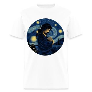 Breastfeeding Starry Night Shirt Motherhood - Men's T-Shirt - white - Front - Jose (178cm)