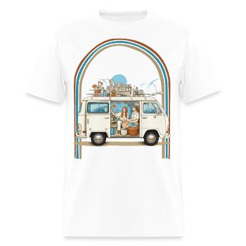 Breastfeeding Awareness Hippie Van Retro - Men's T-Shirt - white - Front - Jose (178cm)