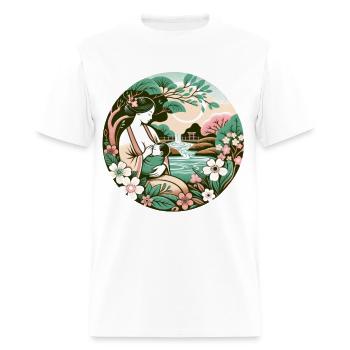 Mother's Embrace Japanese Garden Breastfeeding - Men's T-Shirt - white - Front - Jose (178cm)