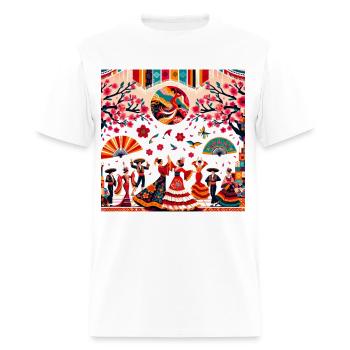 T-shirt fusion japonaise et hispanique - T-shirt Homme - blanc - Devant - Jose (178cm)