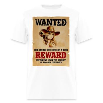 Wanted Cowgirl Reward Poster - Men's T-Shirt - white - Front - Jose (178cm)