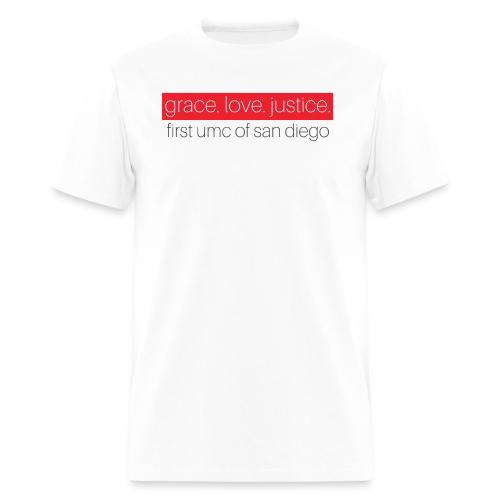Grace. Love. Justice. First UMC of San Diego - Men's T-Shirt