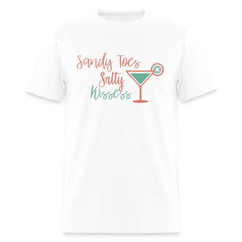 Funny "Sandy Toes Salty Kissess" Beach T-Shirt - Men's T-Shirt - white - Front - Jose (178cm)
