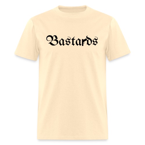 Bastards Gothic Letters Gun (in black letters) - Men's T-Shirt