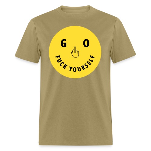 GO FUCK YOURSELF Smile & Eyes Yellow Circle - Men's T-Shirt