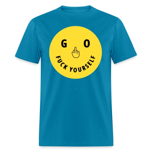 GO FUCK YOURSELF Smile & Eyes Yellow Circle - Men's T-Shirt