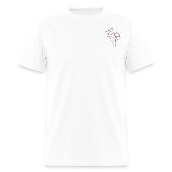 Minimal Flower Outline - Men's T-Shirt - white - Front - Jose (178cm)