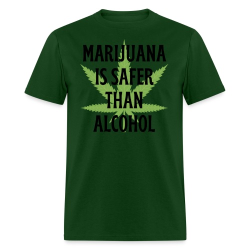 Marijuana Is Safer Than Alcohol - Marijuana Leaf - Men's T-Shirt