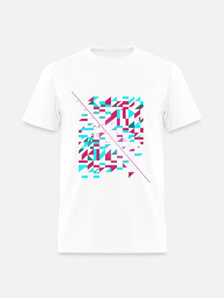 Neon Glitch Geomosaic - Men's T-Shirt - white