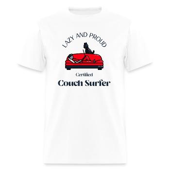 Couch surfing lazy person gift - Men's T-Shirt - white - Front - Jose (178cm)