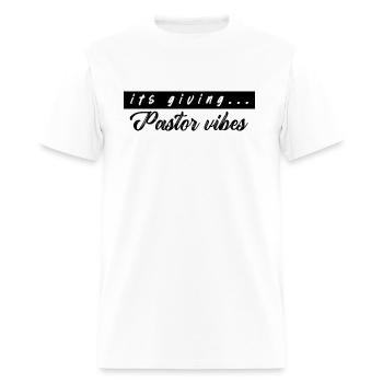 pastor vibes - Men's T-Shirt - white - Front - Jose (178cm)