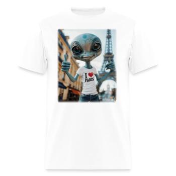 A Alien in Paris. I love Paris - Men's T-Shirt - white - Front - Jose (178cm)