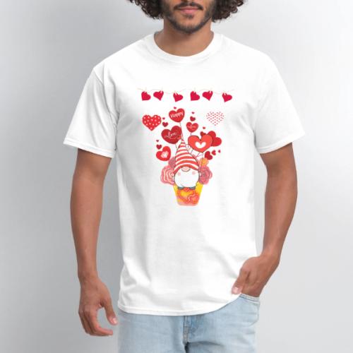 Design wrapped in love hearts, vibrating in love. - Men's T-Shirt