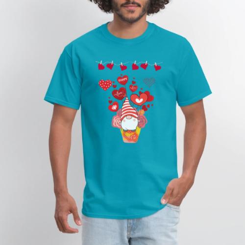 Design wrapped in love hearts, vibrating in love. - Men's T-Shirt