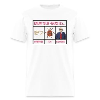 Know Your Parasites - Anti Billionaire - Men's T-Shirt - white - Front - Jose (178cm)