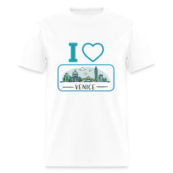 I love venice - Men's T-Shirt - white - Front - Jose (178cm)