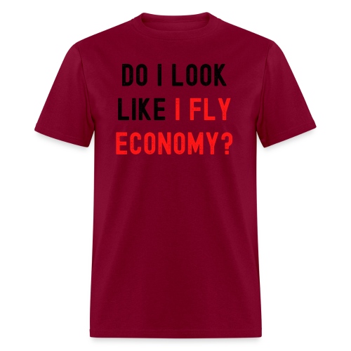 Do I Look Like I Fly Economy, Distressed Red Black - Men's T-Shirt