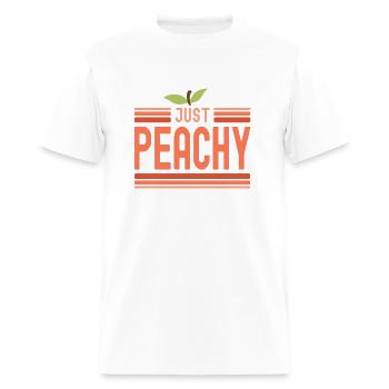 Just Peachy Cute Peach Fruit Peach Pun Phrase - Men's T-Shirt - white - Front - Jose (178cm)